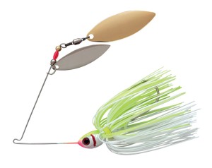 Booyah Double Willow Spinnerbait: Chartreuse / White 