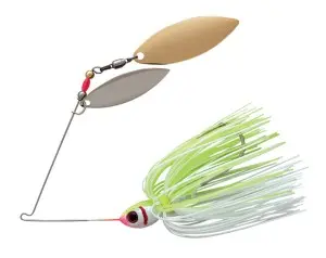 Booyah Double Willow Spinnerbait: Chartreuse / White